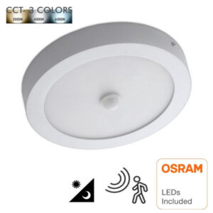 Painel Saliente Redondo com Detector de Movimento 20w 3/4/6000K 2400Lm Chip Led OSRAM Drive Gxtronic