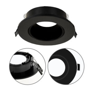 Aro GU-10 Encastrar Redondo Plástico Preto Orientável Policarbonato