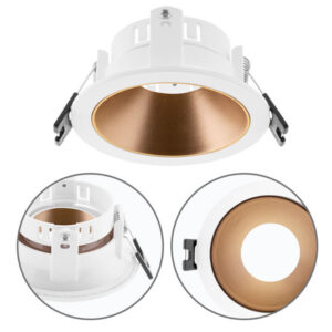 Aro GU-10 Encastrar ONIRO Plástico Redondo Dourado Policarbonato (PC) Alt: 3,9cm Diam: 8,8cm FØ7,5cm