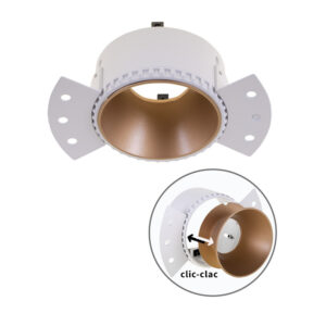 Aro GU-10 Encastrar Plástico Redondo Dourado Policarbonato
