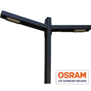 Luminária C/ Poste 4mts/6mts Altura 50w+50w 4000k/5000k 180lm/w IP67 Chip Led Osram