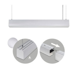 Linea Led Suspensa Alumínio 60cms 20w<br>3000k/4000k/6400K 1600lm