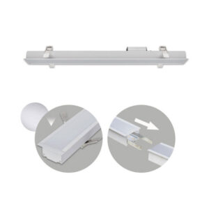 Linea Led Embutir Alumínio 60cms 20w<br>3000K/4000K/6400K 1600lm