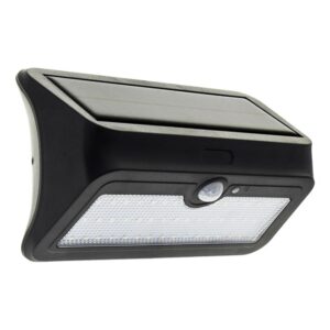 Aplique solar Led Preto de Parede Preto c/ Sensor 5W 6400K 200Lm IP65 