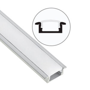 Calha Alumínio Encastrar Mais Reforçada (L)25 x (A)7 x (I)12,6 x 2M x (R)17,6mm