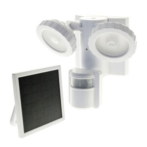 Projector Duplo c/ Sensor de Bateria de Lítio Recarregável + Placa Solar 6400k 500Lm