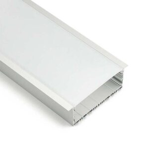Calha Alumínio Encastrar Pode colocar 5 fitas led (L)69 x (A)32 x 2M x (R)55mm