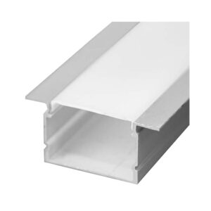Calha Aluminio Encastrar Pode colocar 2 fitas led  (L)43 x (A)20 x 2M x (R)30mm