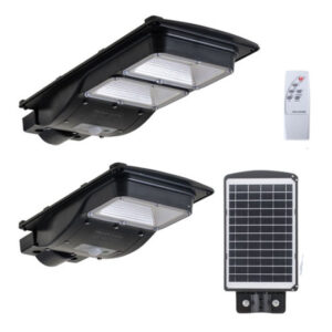 Luminária Solar Exterior De Poste com Sensor 50w/100w/200w + Painel Solar COM COMANDO 6400k IP65