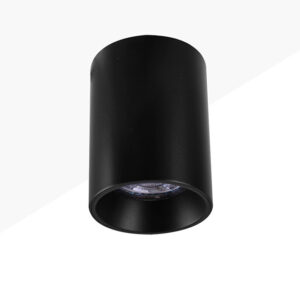 Aplique Tecto GU-10 Redondo Preto Aluminio IP65