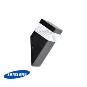 Aplique Parede Led Preto Quadrado 8w 4000k 100lm/w IP44 SAMSUNG 3 Anos Garantia