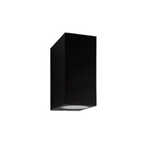 Aplique Led Parede Rectângular 2xGU10 Preto IP44