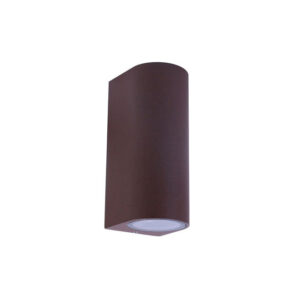 Aplique Led Parede Cilíndrico 2xGU10 Castanho IP65