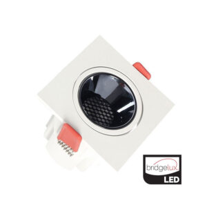 Foco Embutir Quadrado Branco Orientável 5w/8w/12w CCT 130lm/w Chip BRIDGELUX<br>3 Anos Garantia