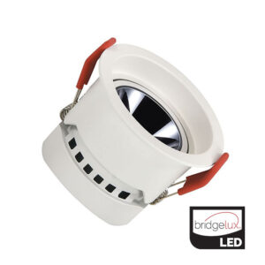 Foco Embutir Led Recuado Redondo Branco Orientável 5w/8w/12W CCT 130lm/w Chip BRIDGEGLUX<br>3 Anos Garantia