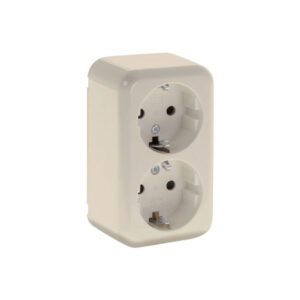 Tomada Schuko Dupla IP20 Marfim