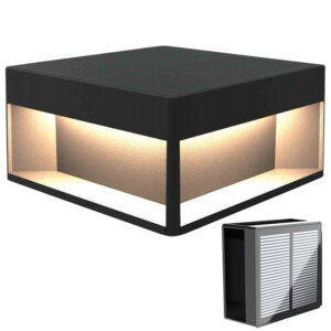 Aplique Solar Preto Aluminio 3W CCT IP65