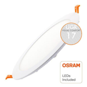 Painel Encastrar Redondo 24w PRISMÁTICO Chip Led OSRAM<br>3 Anos Garantia<br>FURO 205mm ARO 225mm