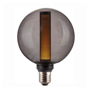 Lâmpada E27 LED 4W G125 3000k 5Lm - Vidro Fumê Preto