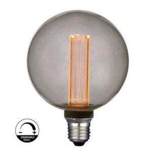 Lâmpada E27 LED 4W G125 Dimavél 1800k - Vidro Fumê Preto