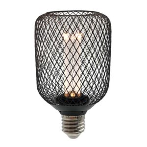 Lâmpada E27 LED 4W 2200k Rede Metal Preto Ø105mm