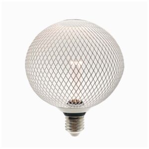 Lâmpada E27 LED 4W Redonda 2200k Rede Metal Branco Ø200mm