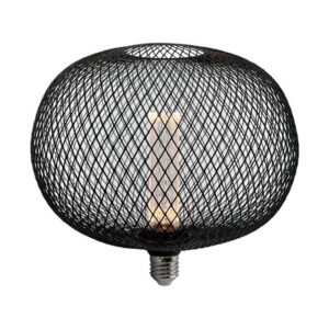 Lâmpada E27 LED 4W Redonda 2200k Rede Metal Preto  Ø220