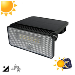 Aplique Led Preto Solar c/ Sensor Orientavel 4000k