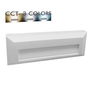 Aplique Led de Parede Saliente Retângular Branco 6w CCT IP65 300Lm