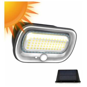 Aplique Parede Led Preto Solar c/ Sensor Movimento e Crepuscular 5700k + 2700k 200lm
