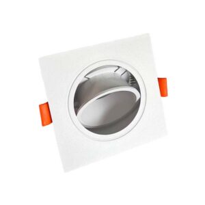 Aro GU-10 Orientavel Quadrado Branco (POLICARBONATO)