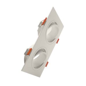 Aro GU-10 Duplo Orientavel Quadrado Branco (POLICARBONATO)
