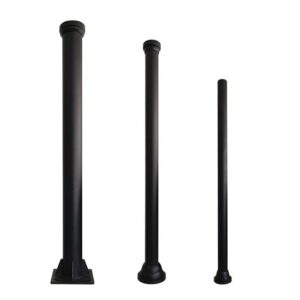 Poste Preto de Aluminio 4m Telescópio (1,5+1,3+1,2m)