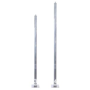 Poste Redondo Galvanizado 3m (2+1m) diametro topo 60mm