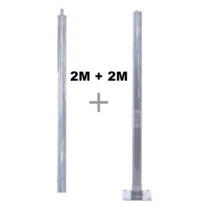 Poste Redondo Galvanizado 4m (2+2m) diametro topo 60mm