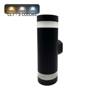 Aplique Parede Duplo Preto Red. 18w IP65 CCT 110lm/w