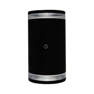 Aplique Parede Duplo Preto Red. 2x GU-10 IP65<BR>Com Sensor Crepuscular