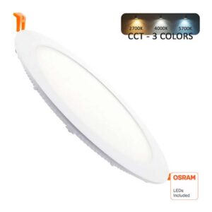 Painel Encastrar Redondo 24w CCT Chip Led OSRAM<br>3 Anos Garantia