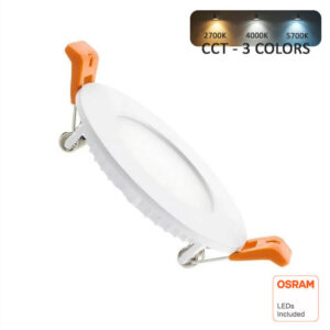 Painel Encastrar Redondo 6w CCT Chip Led OSRAM<br>3 Anos Garantia