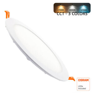 Painel Encastrar Redondo 15w CCT Chip Led OSRAM<br>3 Anos Garantia