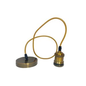 Suspensão Pendant E27 Bronze - Cabo Têxtil