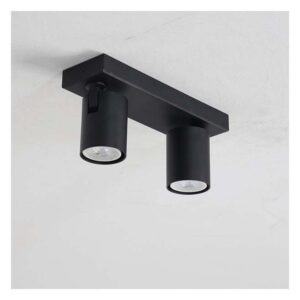 Aplique De Tecto Preto Para 2x GU10