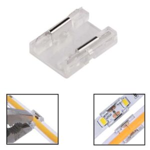Kit 10 unid. Conector De União Transparente Para Fita Led - COB + SMD - 8mm - IP20
