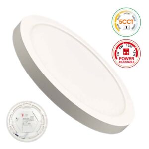 Downlight Saliente/Encastrar-Saliente 12w Potência Selecionável - 5 CCT Cor Selecionável