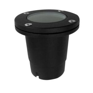 Projetor Pavimento Redondo GU-10 Aro PRETO IP65