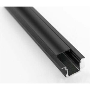 Calha Alumínio Encastrar Alta Preta (L)25 (A)14,47 (R)17,3 (I)14,3mm x 2M