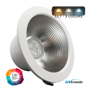 Downlight Redondo Branco LED Embutir 60W IP65 Gxtronic (42W, 48W, 54W, 60W) 120Lm/w CCT CRI+92 Ø 229 mm x H 110 mm