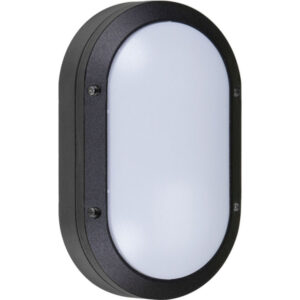 Aplique ParedeTecto Preto IP54 1xE27 C.22xL.13,5xAlt.6cm alumínio + policarbonato (PC)