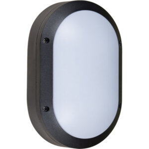 Aplique ParedeTecto Preto IP54 1xE27 C.28xL.18,5xAlt.9cm alumínio + policarbonato (PC)