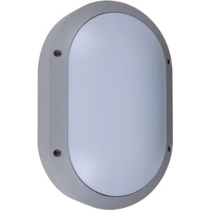 Aplique ParedeTecto Cinzento IP54 1xE27 C.28xL.18,5xAlt.9cm alumínio + policarbonato (PC)